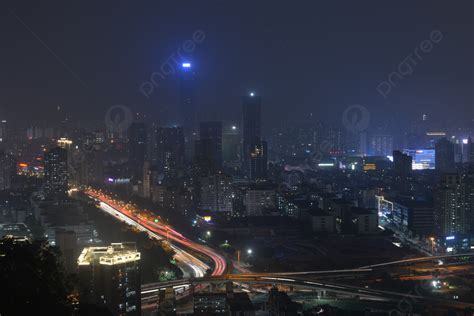 Bustling City Night View City Lights Background Night View City