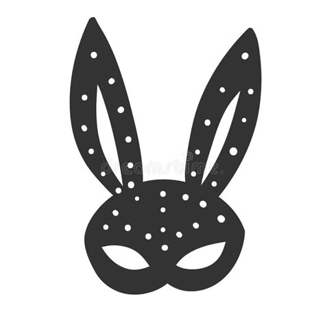 bunny mask sticker for social media content vector hand drawn illustration design stock