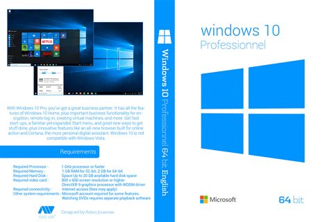 Windows 10 Professionnel 64 Bit English Dvd Cover By Adamjouamaa On