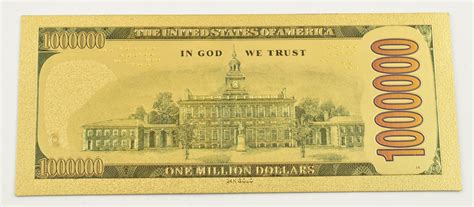 One Million Dollar Bill Jesus Christ 24k Gold Bank Note Rare