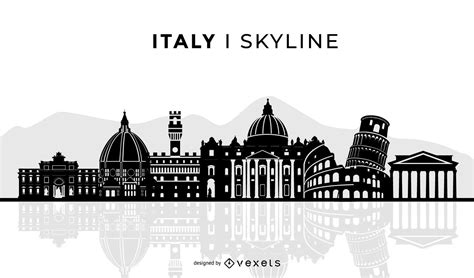 Silhouette Italy Skyline Design Vector Download