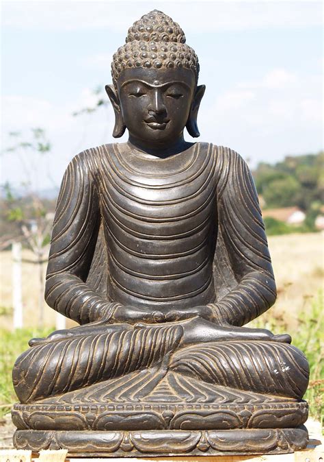 Sold Stone Meditating Garden Buddha Statue 32 85ls127 Hindu Gods