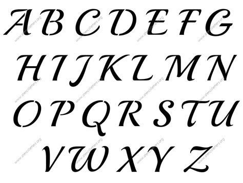 Wedding Calligraphy Uppercase And Lowercase Letter Stencils A Z 14 To