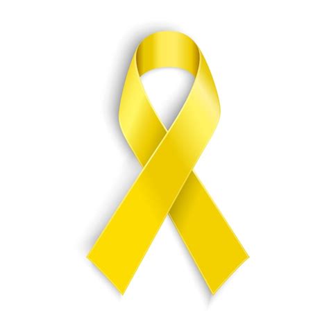 Premium Vector Yellow Awareness Ribbon On White Background Bone