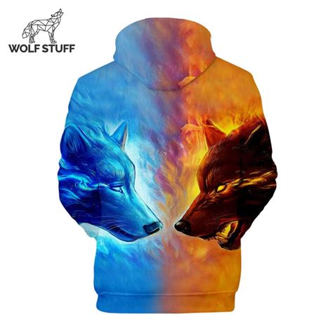 Fire And Ice Wolf Hoodie Wolf Stuff