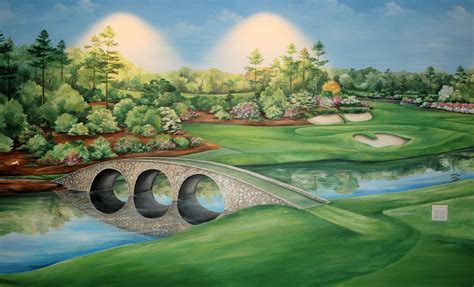 Hand Painted Mural Of Augusta Golf Course By Renee Macmurray Golf