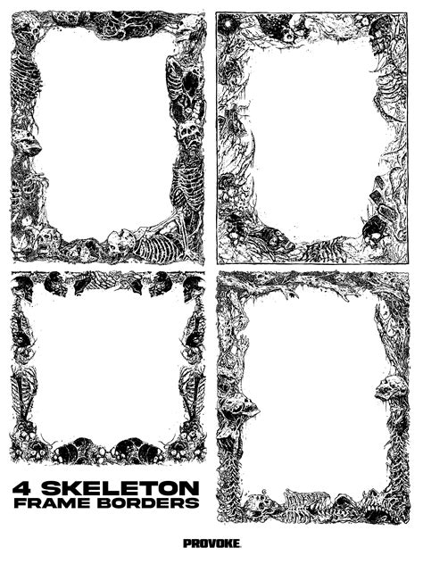 Skeleton Frame Borders Asset Pack Etsy