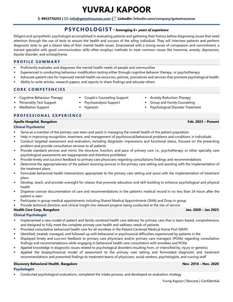 Psychologist Resume Examples And Template With Job Winning Tips