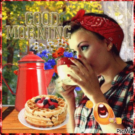 Woman Drinking Coffee With Breakfast Good Morning  Pictures
