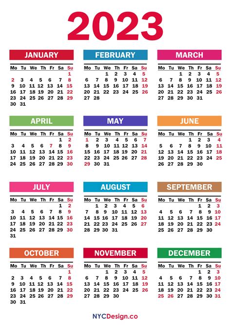 2023 Calendar Printable Free Pdf Holidays 35 Images 2023 United Aria