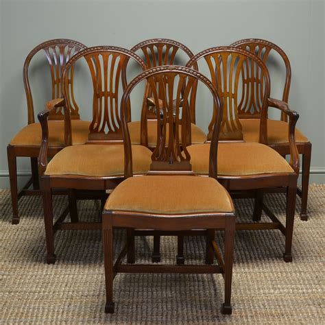 Find the perfect antique furniture for your home and office. Quality Set of Six Hepplewhite Design Edwardian Walnut ...