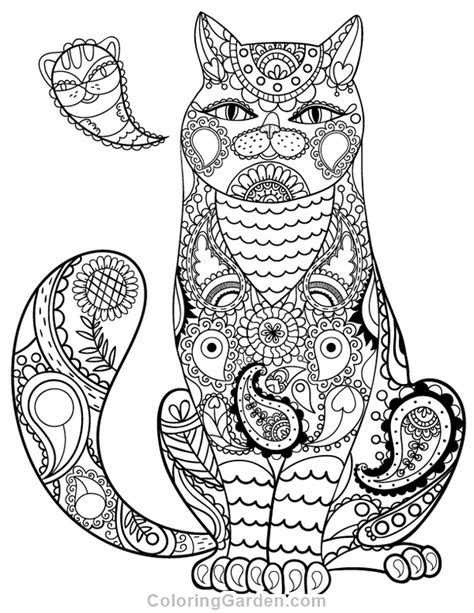 Mermaids are a fantastic subject for art. Paisley Cat Adult Coloring Page