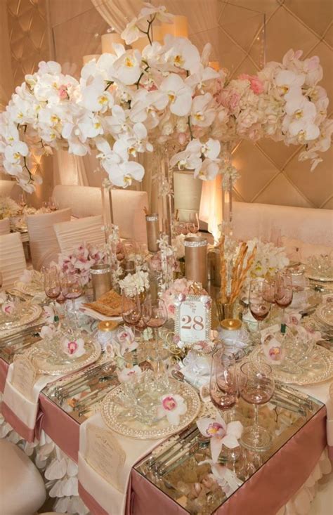 A Gorgeous Pink And Champagne Wedding Tablescape Wedding Table