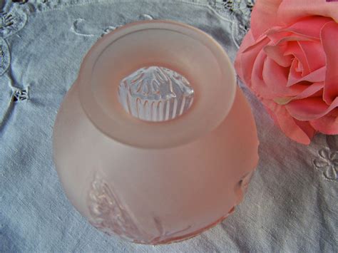 vintage pink depression glass butterfly vase