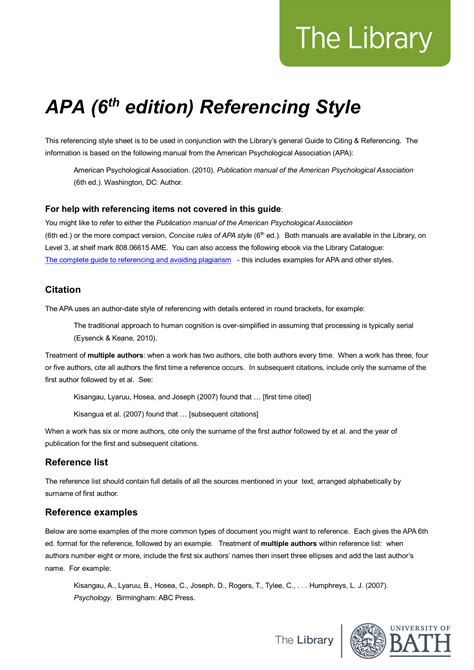 Apa Format Citations Sixth 6th Edition Information Fuspelli