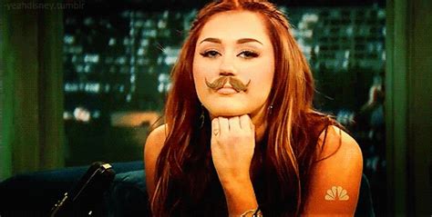 Miley Cyrus Animated  Miley Cyrus S Tumblr Mustache Animated  Find Image