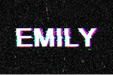 Emily Name Typography Glitch Effect Free Image By Pam