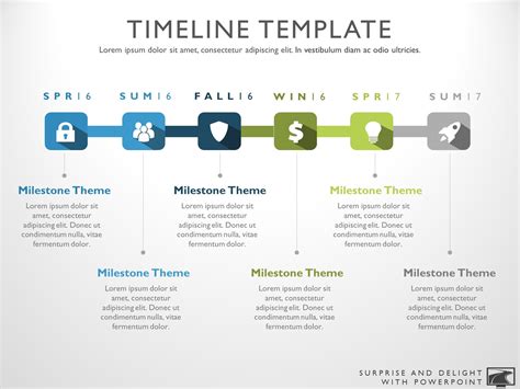 6 Stage Horizontal Slide Project Timeline Templates