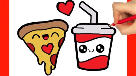 how to draw pizza how to draw soda drawing pizza and soda kawaii youtube