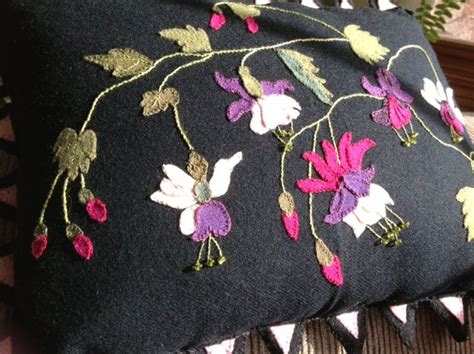 Fuschia Floral Fantasy Decorative Appliqued Pillow Pattern In Etsy