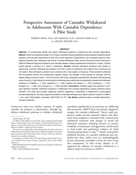 And yes, rosad, marijuana withdrawal is a very real thing. (PDF) Prospective Assessment of Cannabis Withdrawal in ...