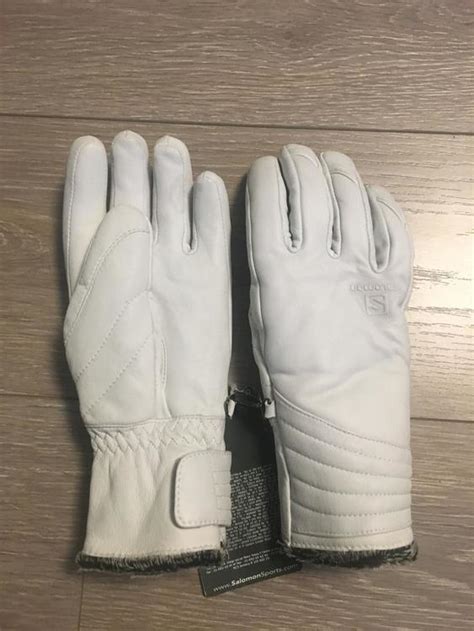 New Salomon Leather Womens Ski Winter Gloves Sold Skiing Gloves
