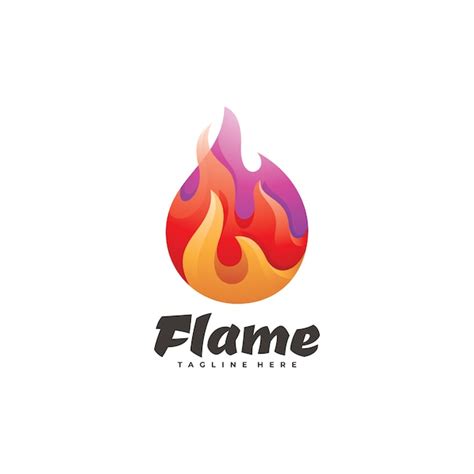 Logotipo De Llama De Fuego De Color Degradado Moderno Vector Premium