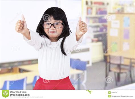 Adorable Girl In Kindergarten Class Stock Image Image Of