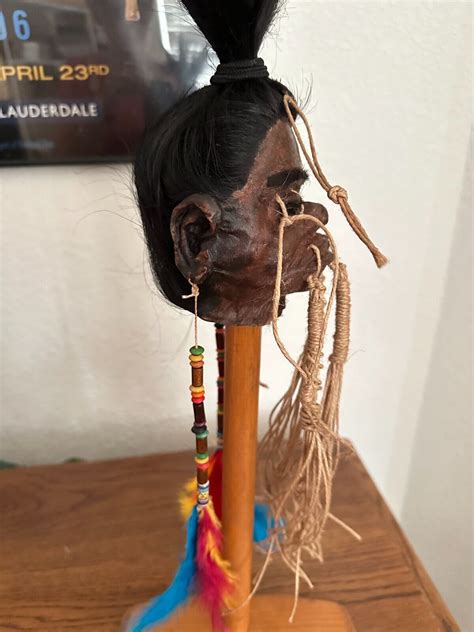 Top Knotted Tribal Warfare Jivaro Shrunken Head Tsantsa Ebay