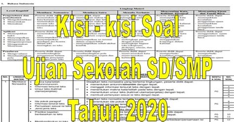 Ukg sd es un programa utilizado por el gobierno para determinar en qué medida los maestros tienen competencia pedagógica y profesional. Kisi - kisi Soal Ujian Sekolah SD/SMP Tahun 2020 - Guru ...