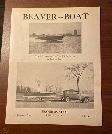 Vintage Boat Brochure Beaver Boats Detroit Michigan 1920s Rare
