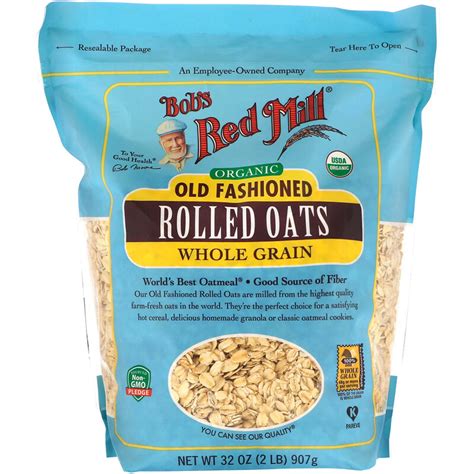 Bobs Red Mill Organic Old Fashioned Rolled Oats Whole Grain 32 Oz