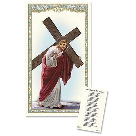 Christ With Cross Laminated Holy Card 25pk