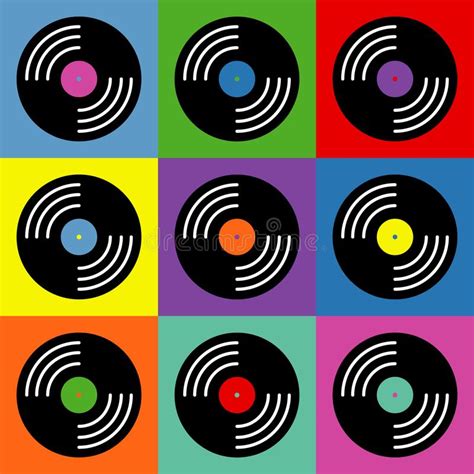 Colorful Vinyl Record Background Stock Vector Illustration Of Glossy