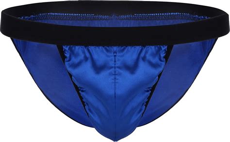 Iefiel Mens Sexy Satin Sissy Bulge Pouch Triangle Bikini Thong