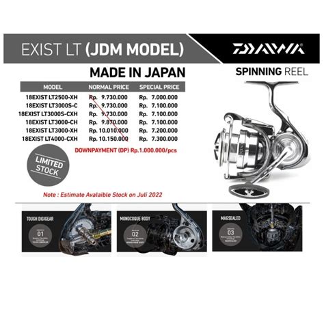 Jual Reel Daiwa Exist 2018 Lt Jdm Model Made In Japan Pilih Ukuran