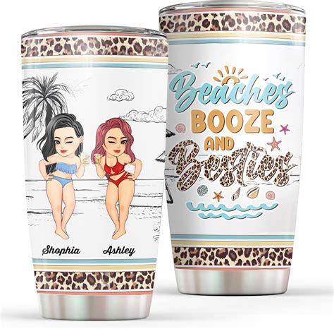 Amazon Rosalena Personalized Best Friend Tumbler Beaches Booze