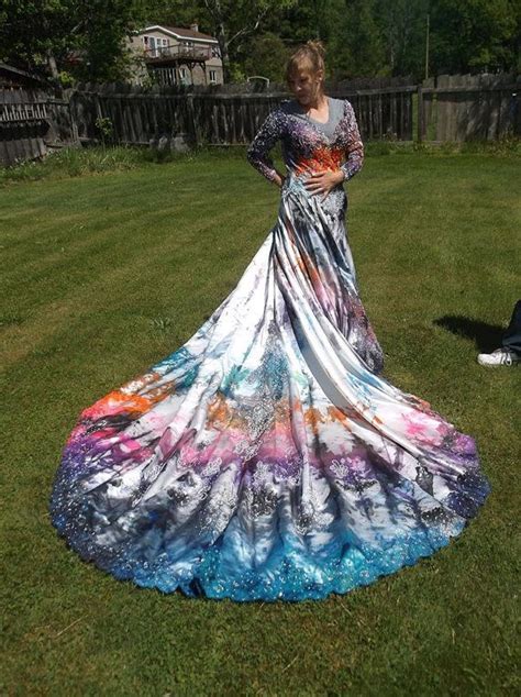 Psychedelic Tie Dye Wedding Gown One Of A Kind Size 14 Tie Dye