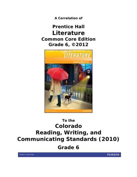 Prentice Hall Literature Common Core Edition Pearson