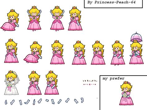 Paper Princess Peach Sprites