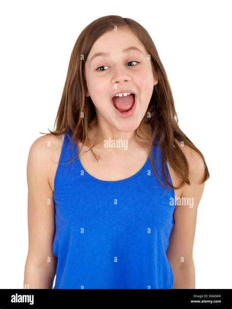 Young Girl Screaming Isolated On White Stock Photo Alamy