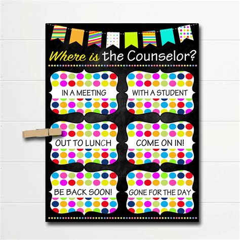 Where Is The Counselor Door Sign Classroom Decor School