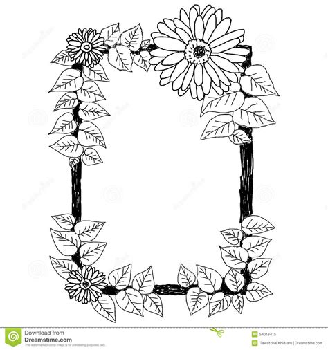 Hand Drawn Doodles Of Daisies And Leaves Stock Vector Illustration Of