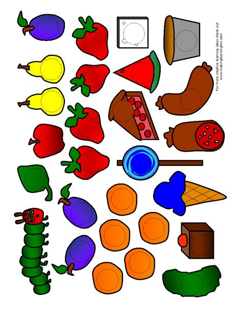 It is a great spring time unit, an a great science lesson for young kids! very hungry caterpillar food printable - Clip Art Library