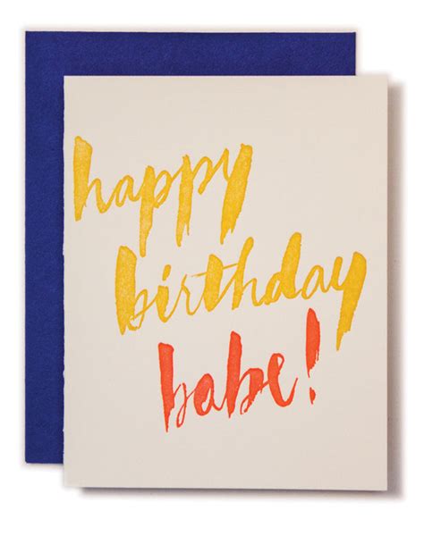 Happy Birthday Babe Ladyfingers Letterpress