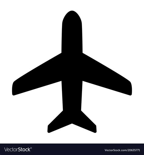 Plane Icon Simple Minimal 96x96 Pictogram Vector Image