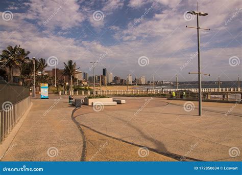 Paved Promenade At Durban S Golden Mile In Early Morning Editorial