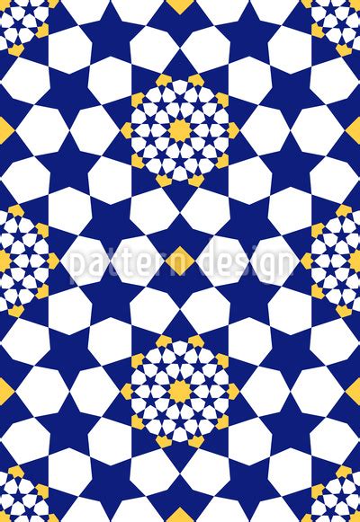 Oriental Star Mosaic Seamless Vector Pattern Design