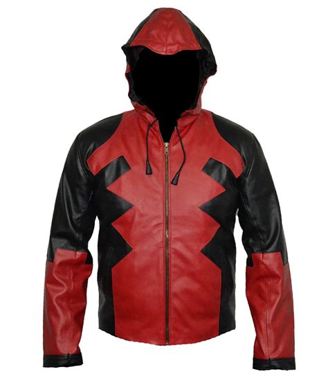 Deadpool Costume Mens Deadpool Costume Comic Game Faux Leather Jacket