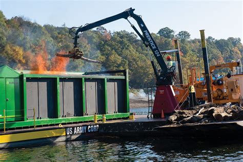 Nashville Corps Barge Incinerator Burn Through Debris The Waterways